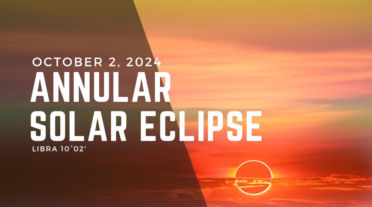 Annular Solar Eclipse in Libra 10°02'  October 2, 2024 (Through all Planets and Houses) - Astrology House