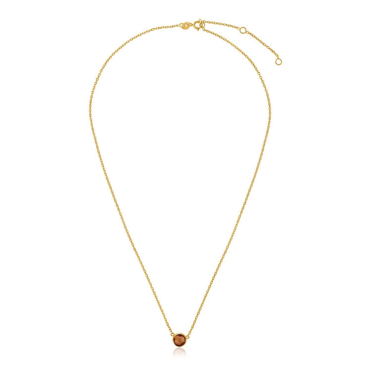 14k Yellow Gold 17 inch Necklace with Round Citrine - Astrology House