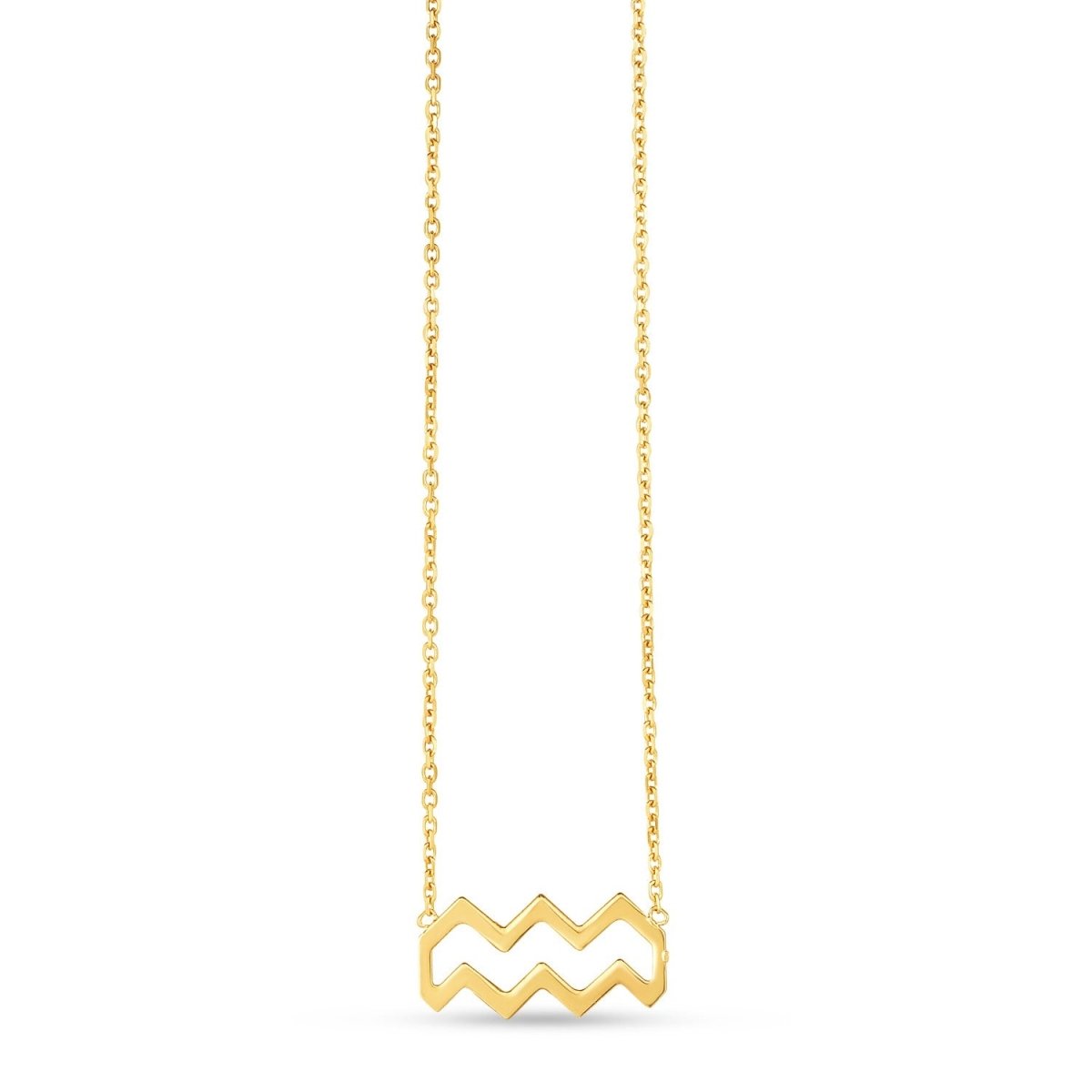 14K Yellow Gold Aquarius Necklace - Astrology House