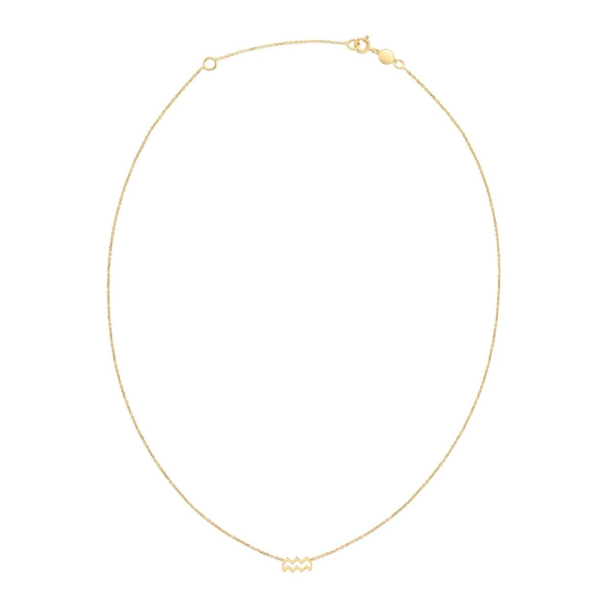 14K Yellow Gold Aquarius Necklace - Astrology House