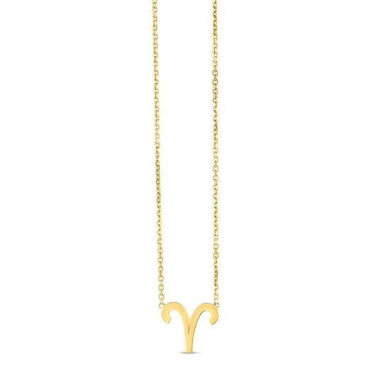 14K Yellow Gold Aries Necklace - Astrology House