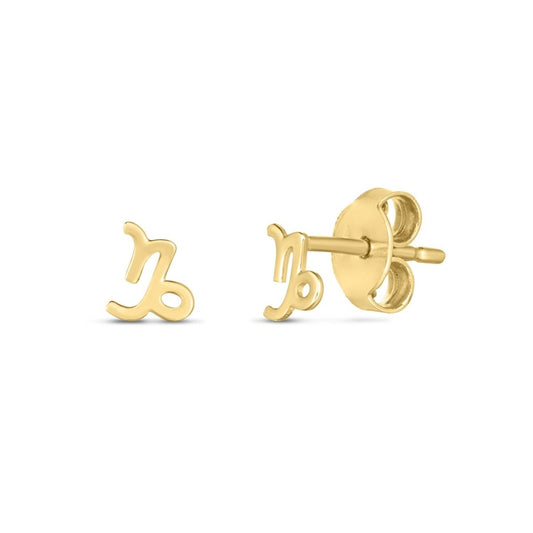 14k Yellow Gold Capricorn Stud Earrings - Astrology House