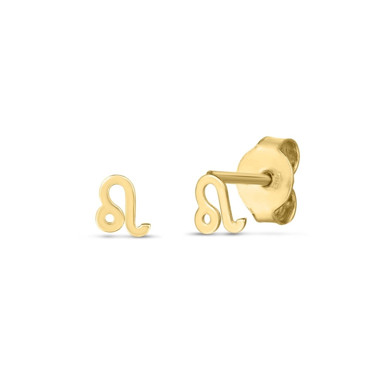 14k Yellow Gold Leo Stud Earrings - Astrology House