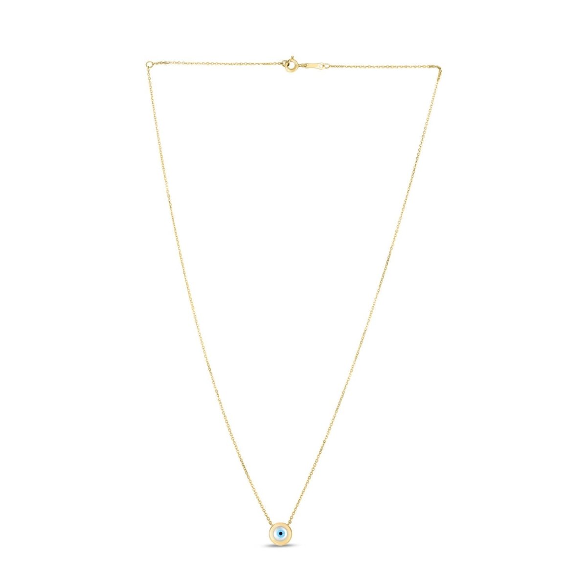 14k Yellow Gold MOP Evil Eye Necklace - Astrology House