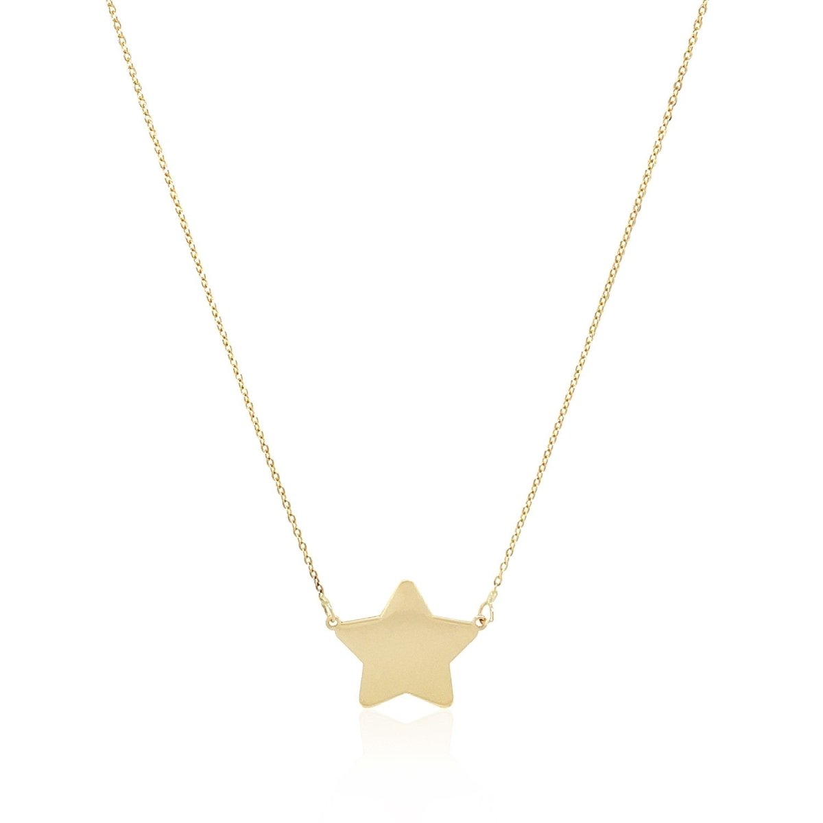 14k Yellow Gold Necklace with Five Pointed Star - Astrology House