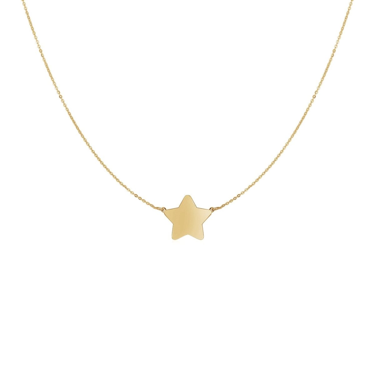 14k Yellow Gold Necklace with Five Pointed Star - Astrology House