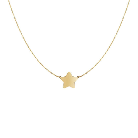 14k Yellow Gold Necklace with Five Pointed Star - Astrology House