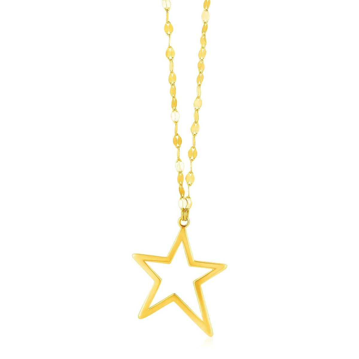 14k Yellow Gold Necklace with Star Pendant - Astrology House