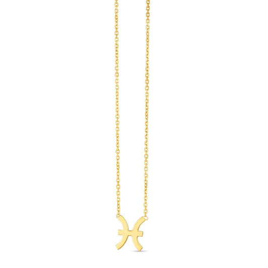 14K Yellow Gold Pisces Necklace - Astrology House