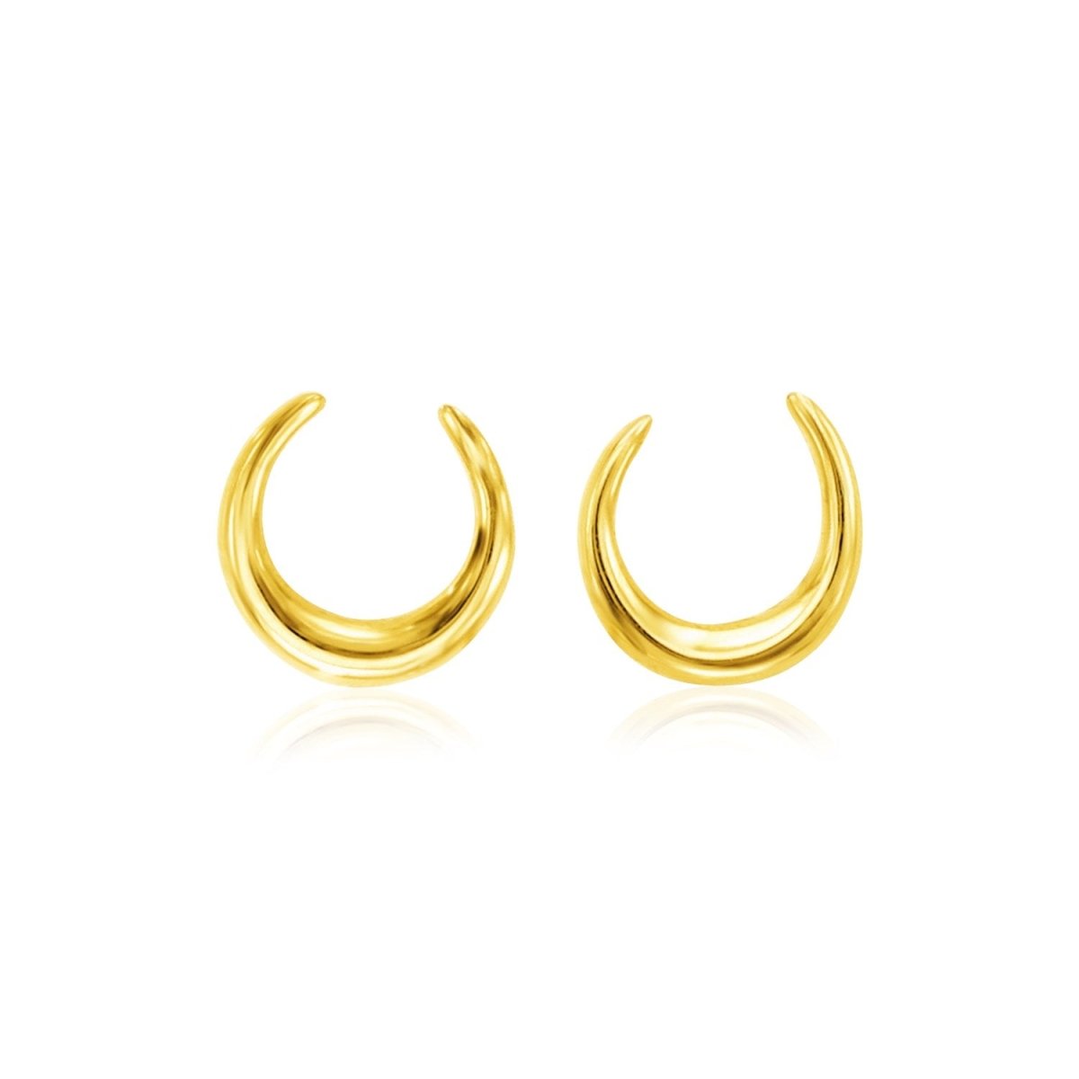 14k Yellow Gold Polished Moon Earrings - Astrology House