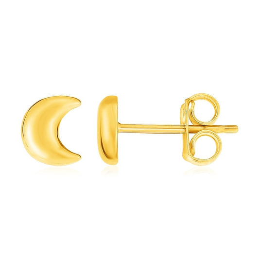 14k Yellow Gold Post Earrings with Moons - Astrology House