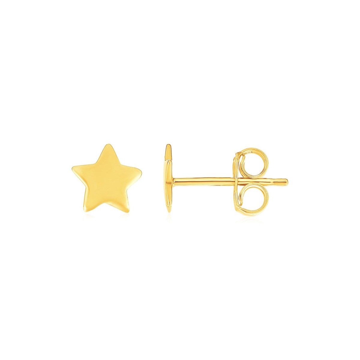 14k Yellow Gold Post Earrings with Stars(6.5mm) - Astrology House