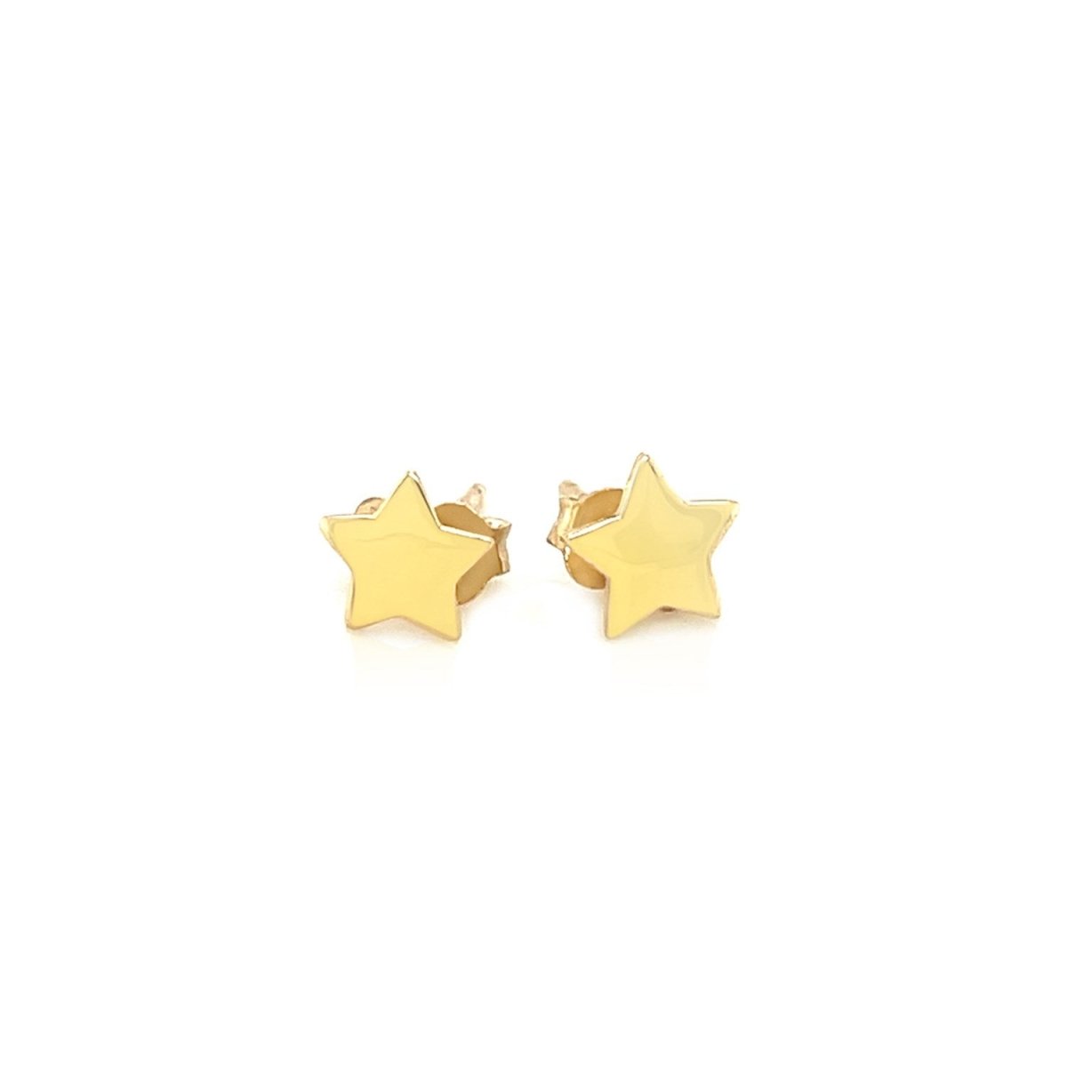 14k Yellow Gold Post Earrings with Stars(6.5mm) - Astrology House