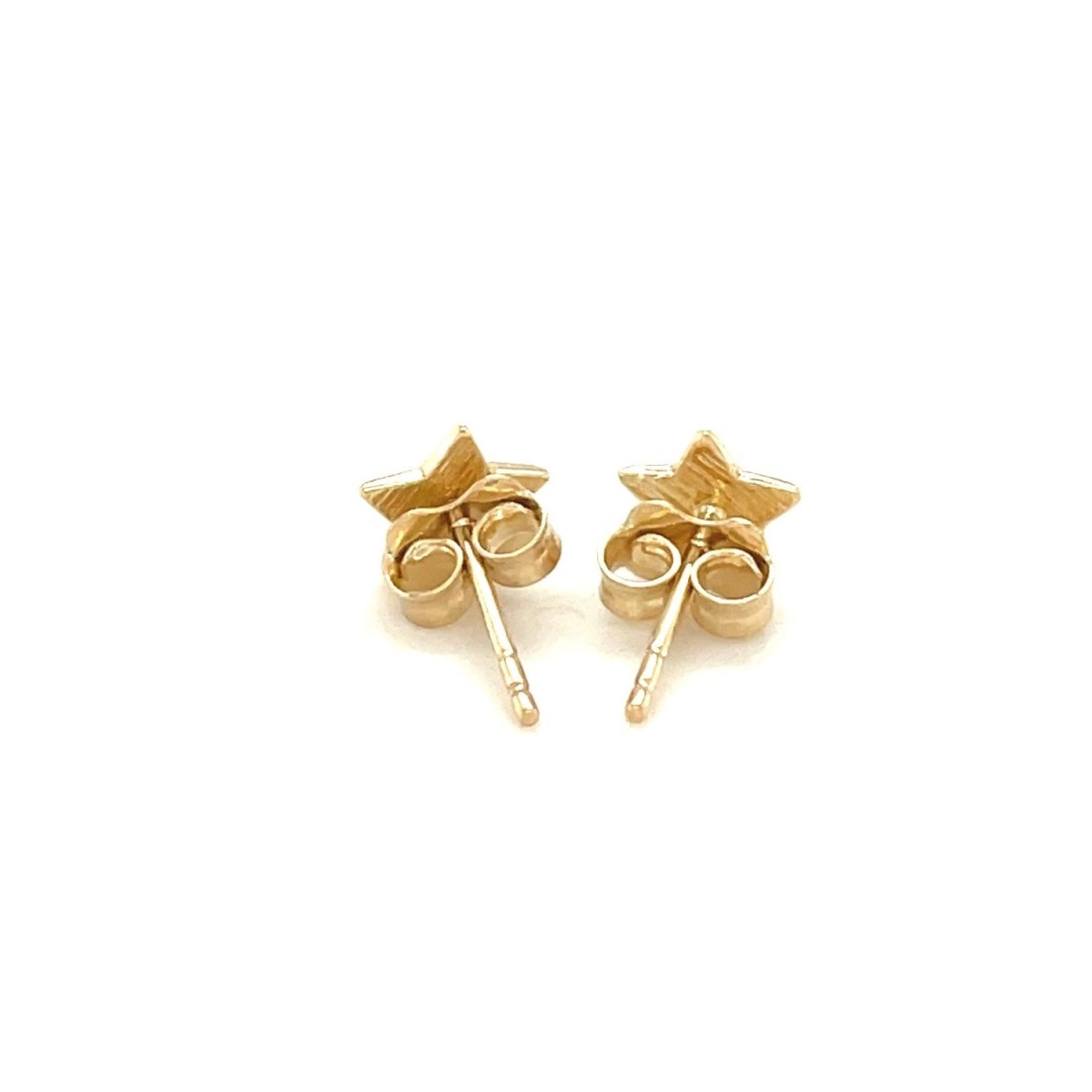 14k Yellow Gold Post Earrings with Stars(6.5mm) - Astrology House