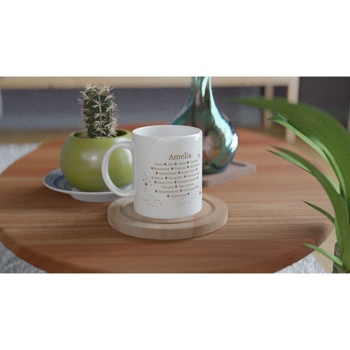 Aquarius Zodiac Personalized Mug - White 11oz Ceramic Mug - Astrology House