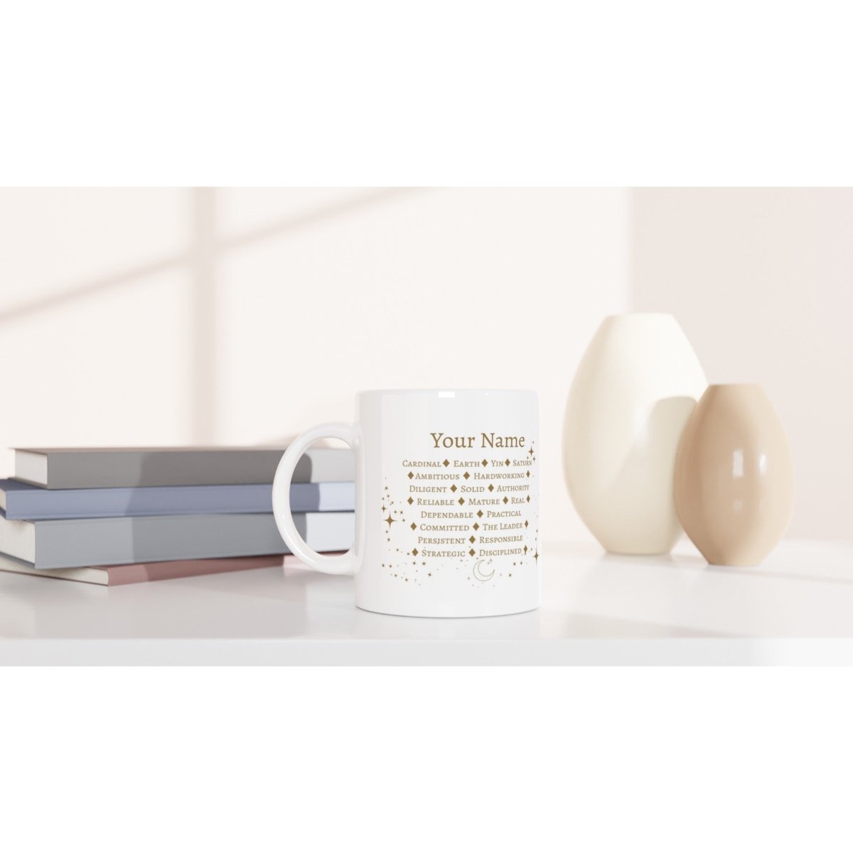 Capricorn Zodiac Personalized Mug - White 11oz Ceramic Mug - Astrology House