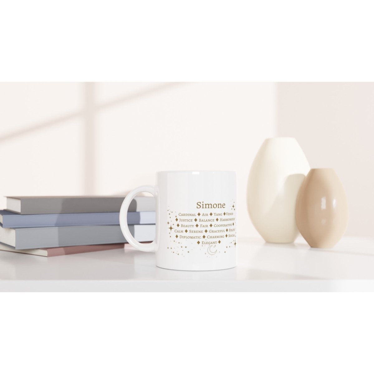 Libra Zodiac Personalized Mug - White 11oz Ceramic Mug - Astrology House