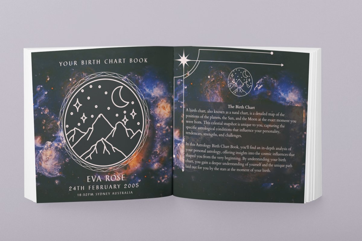 Personalised Astrology Birth Chart Book: Nebula Edition - Free Freight Worldwide - Astrology House