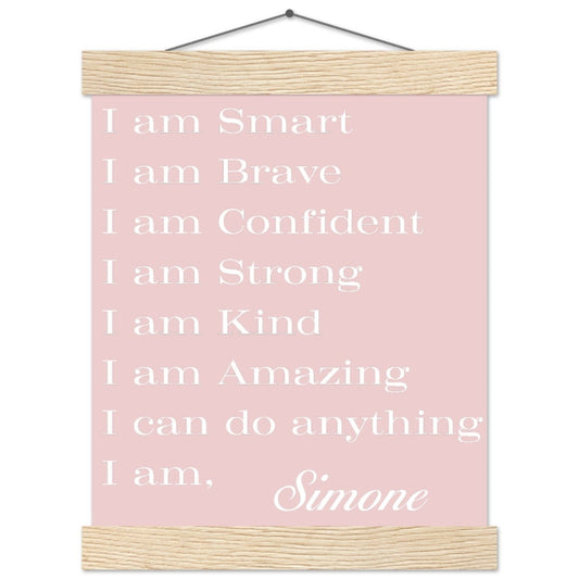 Personalized Affirmation Poster on Wooden Hanger - Astrology House