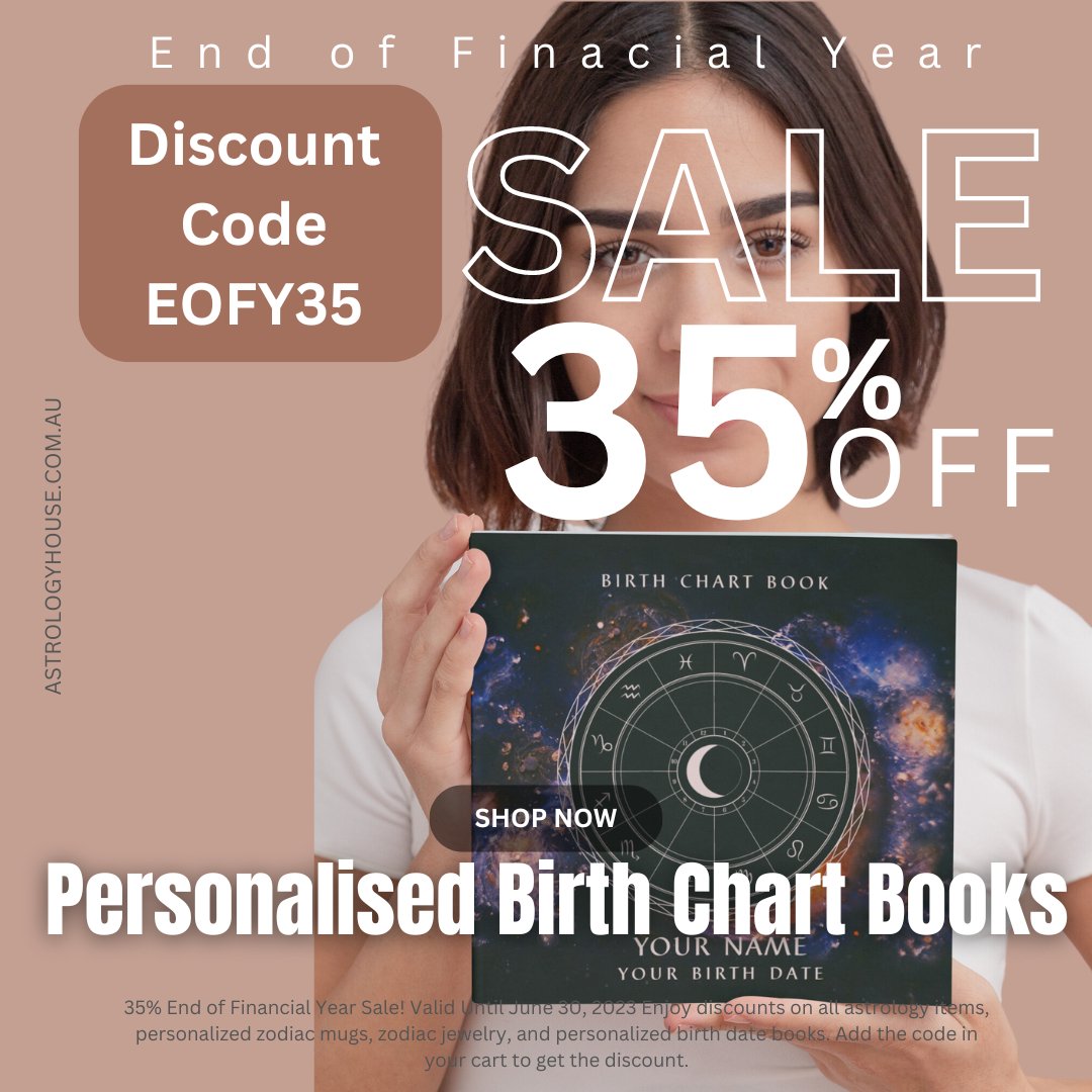 Personalized Printed Astrology Birth Chart Book EOFY Sale 35% off Discount Code EOFY35 - Astrology House